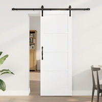 vidaXL Skjutdörr med Tillbehör Vit 73.5x198.5 cm Massiv Trä Furu, vidaXL Inredningsdörr 'ORKDAL'Vit 73.5x198.5x4 cm Massiv Trä...