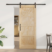 vidaXL Skjutdörr med hårdvarusats 78x202 cm Massiv trä Furu, vidaXL Inredningsdörr 'ORKDAL'78x202x4 cm Massiv trä Furu
