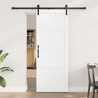 vidaXL Skjutdörr med monteringsset Vit 78x202 cm Solid Furu, vidaXL Inredningsdörr 'ORKDAL'Vit 78x202x4 cm Solid Furu
