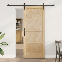 vidaXL Skjutdörr med Tillbehörsset 83x202 cm Massivt Trä Furu, vidaXL Inredningsdörr "ORKDAL" 83x202x4 cm Massivt Trä Furu