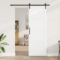 vidaXL Skjutdörr med Tillbehör Vit 83x232 cm Massivt Trä Furu