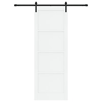 vidaXL Skjutdörr med Tillbehör Vit 83x232 cm Massivt Trä Furu