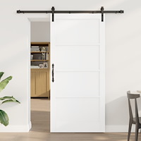 vidaXL Skjutdörr med tillbehör Vit 93x202 cm Massivt tallträ, vidaXL Inre dörr “ORKDAL” Vit 93x202x4 cm Massivt tallträ