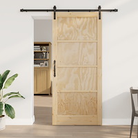 vidaXL Skjutdörr med hardware-set 93x211 cm Solid Wood Pine, vidaXL Inredningsdörr 'ORKDAL'93x211x4 cm Solid Wood Pine