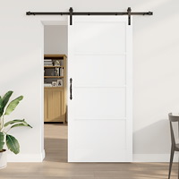 vidaXL Skjutdörr med Hårdvaruset Vit 93x211 cm Massivt Trä Furu, vidaXL Inredningsdörr 'ORKDAL'Vit 93x211x4 cm Massivt Trä Furu