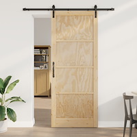 vidaXL Skjutdörr med Monteringsset 93x232 cm Massivt trä Furu, vidaXL Inredningsdörr 'ORKDAL'93x232x4 cm Massivt trä Furu