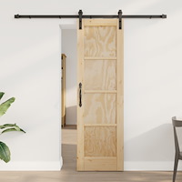 vidaXL Skjutdörr med hårdvarusats 61x198.5 cm Massivt trä furu, vidaXL Inredningsdörr 'ORKDAL'61x198.5 cm Massivt trä furu