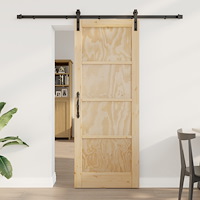 vidaXL Skjutdörr med beslag 78x202 cm Massivt trä Tall, vidaXL Inredningsdörr 'ORKDAL'78x202x4 cm Massivt trä Tall