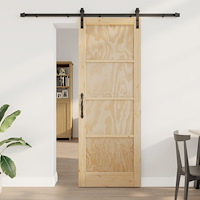 vidaXL skjutdörr med tillbehör 78x211 cm massiv träfuru, vidaXL inredningsdörr 'ORKDAL'78x211x4 cm massiv träfuru