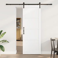 vidaXL Skjutdörr med Utrustningsset Vit 78x211 cm Massiv Furu, vidaXL Innerdörr "ORKDAL" Vit 78x211x4 cm Massiv Furu
