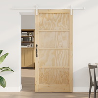 vidaXL Skjutdörr med Hårdvarusats 93x202 cm Solid Trä Furu, vidaXL Inredningsdörr