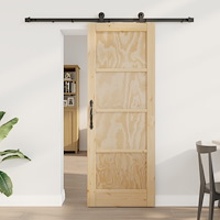 vidaXL Skjutdörr med hårdvarusats 73.5x198.5 cm Massiv Furu, vidaXL Inredningsdörr 'ORKDAL'73.5x198.5x4 cm Massiv Furu