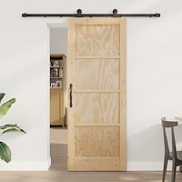 vidaXL Skjutdörr med tillbehörsset 78x202 cm Solid Wood Pine, vidaXL Inredningsdörr 'ORKDAL'78x202x4 cm Solid Wood Pine