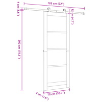 vidaXL Skjutdörr med Hardware Set Vit 78x202 cm Massivt Trä Furu