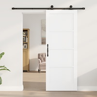 vidaXL Skjutdörr med Hardware Set Vit 78x202 cm Massivt Trä Furu