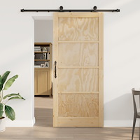 vidaXL Skjutdörr med beslag 93x211 cm Massivt trä Furu, vidaXL Inredningsdörr 'ORKDAL'93x211x4 cm Massivt trä Furu