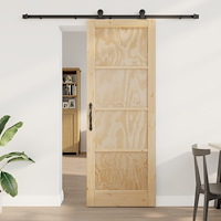 vidaXL Skjutdörr med tillbehör 78x211 cm Solid trä furu, vidaXL Inredningsdörr 'ORKDAL'78x211x4 cm Solid trä furu