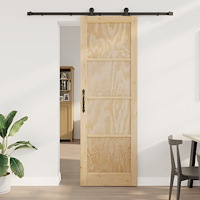 vidaXL Skjutdörr med hårdvarusats 78x232 cm Massivt trä tall, vidaXL Inredningsdörr 'ORKDAL'78x232x4 cm Massivt trä tall