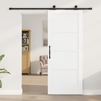 vidaXL skjutdörr med dörrhårdvara vit 83x202 cm massiv träfuru