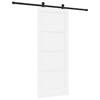 vidaXL skjutdörr med dörrhårdvara vit 83x202 cm massiv träfuru