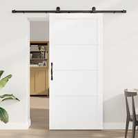 vidaXL Skjutdörr med Tillbehör Vit 93x202 cm Massivt Trä Furu, vidaXL Inredningsdörr "ORKDAL" Vit 93x202x4 cm Massivt Trä Furu