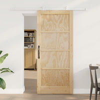 vidaXL skjutdörr med hårdvarusats 86x198,5 cm massiv trä furu, vidaXL inredningsdörr 'ORKDAL'86x198,5x4 cm massiv trä furu