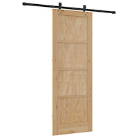 vidaXL Skjutdörr med Beslag Set 78x211 cm Massivt Tallträ