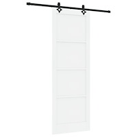 vidaXL skjutdörr med beslagset vit 83x232 cm solid furu