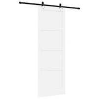 vidaXL skjutdörr med beslagset vit 83x232 cm solid furu