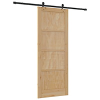 vidaXL Skjutdörr med hårdvarusats 83x211 cm Massivt tallträ