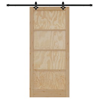 vidaXL Skjutdörr med skjutdörrstillbehör 93x211 cm Massivt tallträ
