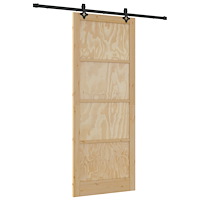 vidaXL Skjutdörr med beslagsset 93x232 cm Solid träfuru