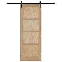 vidaXL Skjutdörr med skjutdörrstillbehör 78x211 cm Massivt träfuru