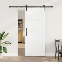 vidaXL Skjutdörr med Hårdvaruset Vit 83x202 cm Massivt Furu, vidaXL Inredningsdörr 'ORKDAL'Vit 83x202x4 cm Massivt Furu