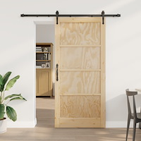 vidaXL Skjutdörr med Hardware Set 93x202 cm Massivt Trä Furu, vidaXL Inredningsdörr