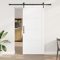 vidaXL Skjutdörr med Hårdvaruset Vit 93x211 cm Massivt Furu, vidaXL Inredningsdörr "ORKDAL" Vit 93x211x4 cm Massivt Furu