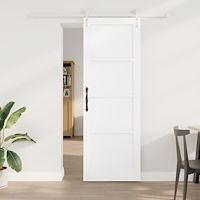 vidaXL Skjutdörr med hårdvaruset Vit 73.5x211 cm Massivt trä furu, vidaXL Inredd dörr 'ORKDAL'Vit 73.5x211x4 cm Massivt trä fur...