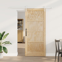 vidaXL skjutdörr med hårdvarusats 78x202 cm solid träfuru, vidaXL inredningsdörr "ORKDAL" 78x202x4 cm solid träfuru