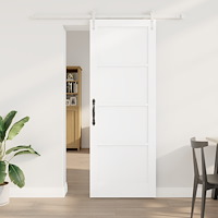 vidaXL Skjutdörr med beslag Vit 78x211 cm Massiv trä Furu, vidaXL Inredningsdörr 'ORKDAL'Vit 78x211x4 cm Massiv trä Furu