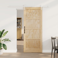 vidaXL Skjutdörr med Hårdvarusats 83x202 cm Massivt Tallträ, vidaXL Inredningsdörr 'ORKDAL'83x202x4 cm Massivt Tallträ