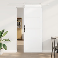 vidaXL skjutdörr med beslag set vit 83x211 cm massivt trä furuträ, vidaXL inredningsdörr 'ORKDAL'vit 83x211x4 cm massivt trä fu...