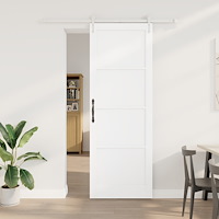 vidaXL skjutdörr med tillbehörset Vit 83x232 cm Massivt trä, vidaXL inredningsdörr "ORKDAL" Vit 83x232x4 cm Massivt trä