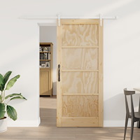 vidaXL Skjutdörr med beslagset 86x198,5 cm Massivt trä Tall, vidaXL Inredningsdörr 'ORKDAL'86x198,5x4 cm Massivt trä Tall