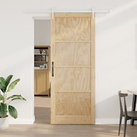 vidaXL Skjutdörr med Hårdvaruset 93x232 cm Massivt Trä Furu, vidaXL Inredningsdörr 'ORKDAL'93x232x4 cm Massivt Trä Furu