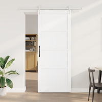 vidaXL Skjutdörr med Utrustningsset Vit 93x232 cm Solid Trä Furu, vidaXL Inredningsdörr ‘ORKDAL’ Vit 93x232x4 cm Solid Trä Furu