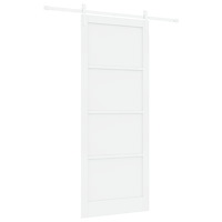 vidaXL Skjutdörr med Utrustningsset Vit 93x232 cm Solid Trä Furu