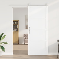 vidaXL Skjutdörr med Utrustningsset Vit 93x232 cm Solid Trä Furu