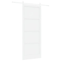 vidaXL Skjutdörr med Utrustningsset Vit 93x232 cm Solid Trä Furu