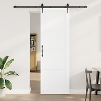 vidaXL Skjutdörr med beslag Vit 78x232 cm Massiv trä Tall, vidaXL Inredningsdörr 'ORKDAL'Vit 78x232x4 cm Massiv trä Tall
