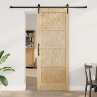 vidaXL skjutdörr med hårdvarusats 83x211 cm massiv träfuru, vidaXL inredningsdörr "ORKDAL" 83x211x4 cm massiv träfuru